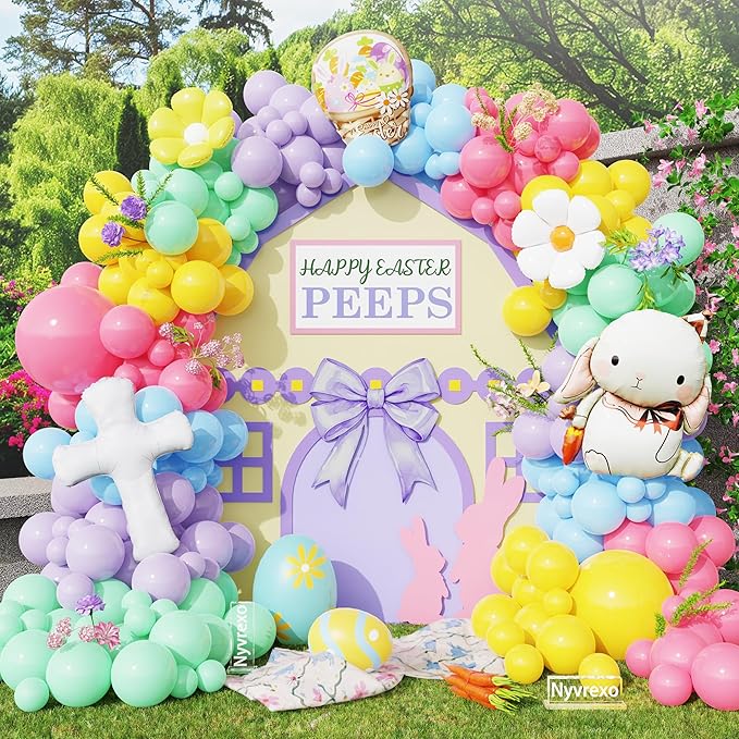 Easter Decorations Indoor Outdoor 160Pcs Rainbow Pastel Eatser
