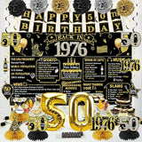 50th Birthday Decorations for Men Women 21pcs the Year 1976 Banner