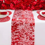Snowkingdom Red Sparkly Table Runner Glitter Sequin Glitter Metallic