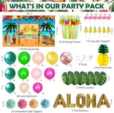 Luau Birthday Party Decorations 321Pcs Hawaiian Tropical Aloha Party