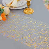Snowkingdom 2 Pcs Gold Table Runner Roll, Sheer Gauze Chiffon Tulle