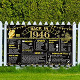 DARUNAXY 80th Birthday Black Gold Party Decoration, Back in 1946