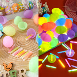 JOYIN 72 Pcs Easter Eggs with 144 Pcs Mini Glow Sticks for Kids
