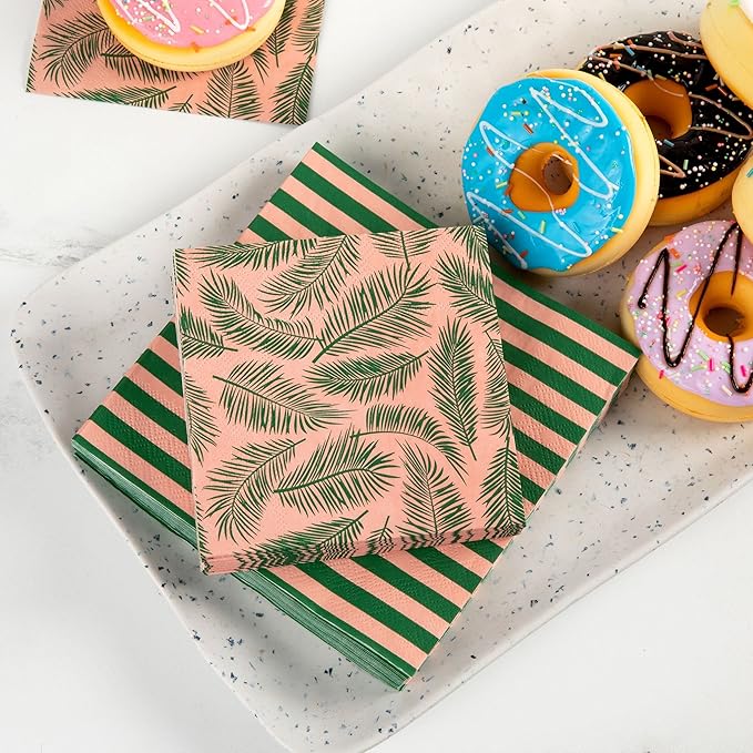Tropical Luau Party Paper Plate and Napkin Set Premium Quality 80