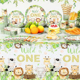 452 Pcs Wild One Birthday Party Decorations for 50 Safari Jungle