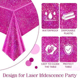 Just Shimmer 1 Pcs Fuchsia Hot Pink Holographic Tablecloths 40" x