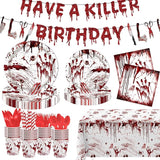 Killer Birthday Decoration 194PCS Halloween Scream Party Tableware