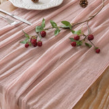 Keketoarrange Dusty Pink Table Runner Cheesecloth Gauze Rustic 120