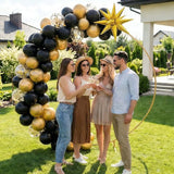 102pcs Black and Gold Balloon Garland Arch Kit with 2 Giant 3D