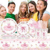 GalaHub 193Pcs Ballerina Birthday Party Decorations for 24 - Ballet