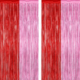 2 Pack Backdrop Curtains, 3.28 Feet x 7.05 Feet Red Pink Backdrop,
