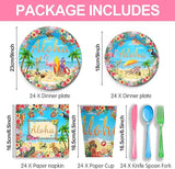Hawaiian Luau Party Supplies Tableware Set Tropical Flamingo