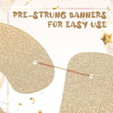 Yeaqee Pre-strung Glitter Funny Birthday Banner, Let's Party But Only