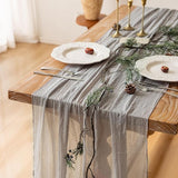 Keketoarrange 6pcs Grey Gauze Rustic Cheesecloth Table Runner 120