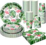 200 Pcs Tropical Flamingo Hawaiian Aloha Party Supplies Serve 50