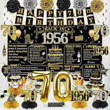 70th Birthday Decorations for Men Women 21pcs the Year 1956 Banner