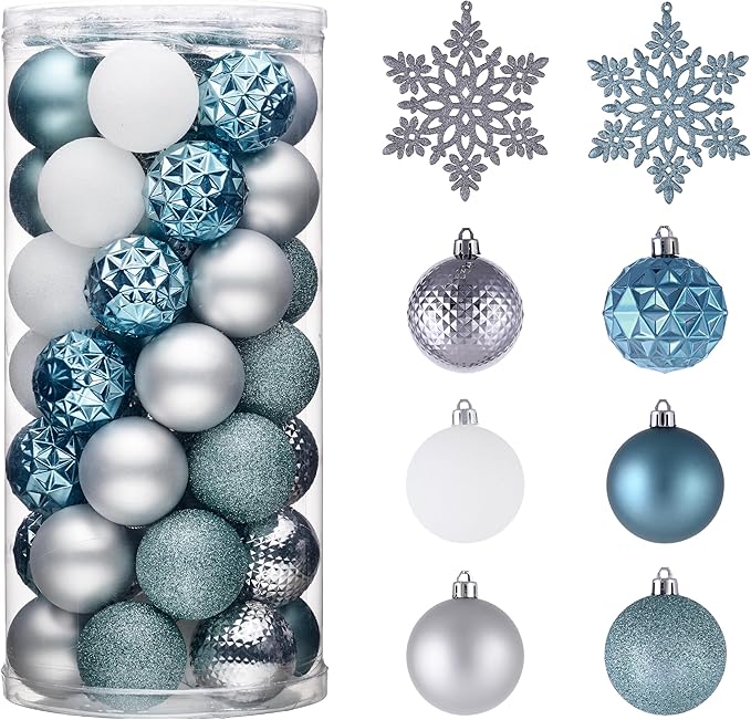 Valery Madelyn Christmas Tree Decorations Ornament Set, 50ct 2 Inches