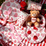 168PCS Valentine Party Supplies Pink Heart Valentine's Day