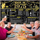 DARUNAXY 51st Birthday Black Gold Party Decoration, Back in 1975
