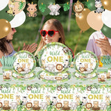 222 PCS Wild One Birthday Decorations Jungle Safari Baby Shower