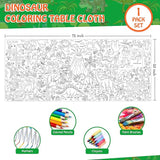 Dinosaur Coloring Tablecloth for Kids Jumbo 30x72 Inch Poster with