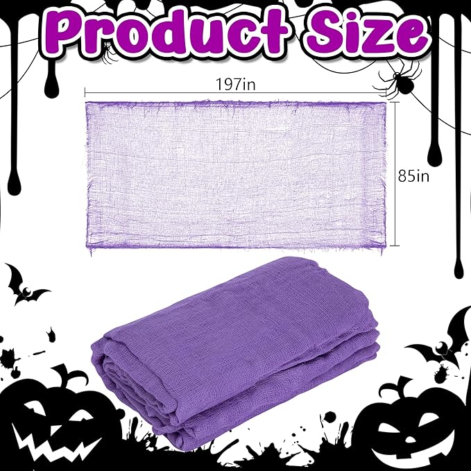 197'' x 85'' Halloween Purple Scary Gauze Purple Haunted House