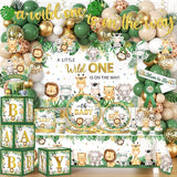 Safari Baby Shower Decorations 262pcs Wild Birthday Decorations
