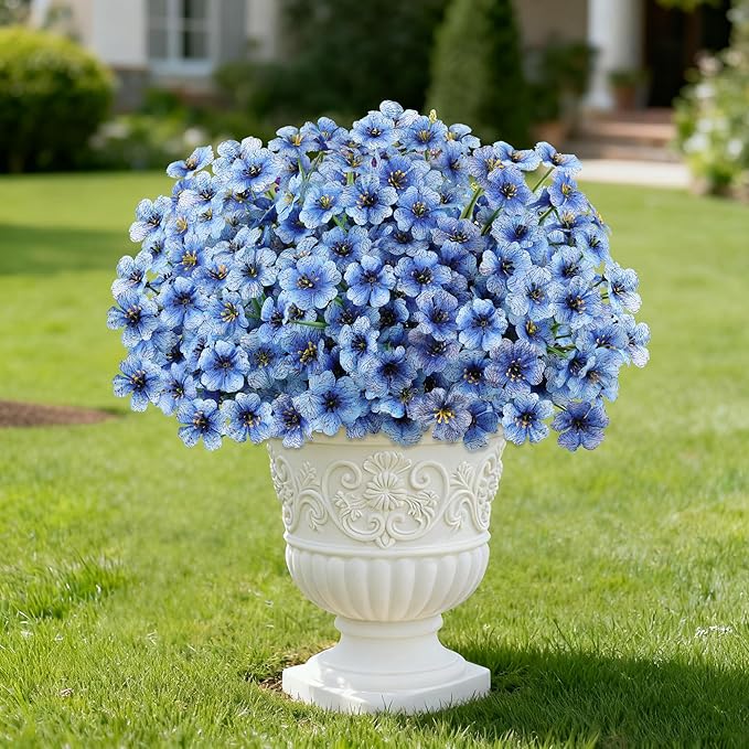 AmyHomie 20 Bundles Artificial Flowers for Outdoors UV Resistant Fake