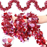 50 Feet Valentines Day Garland Decor Red Pink Heart Tinsel Garland