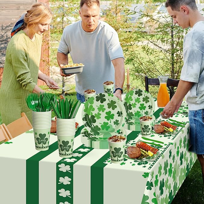St Patricks Day Party Supplies Decorations 147 Pcs Disposable St