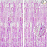 BRAVESHINE Iridescent Purple Foil Curtain - 2 Pack 3.2x6.5ft