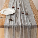 Keketoarrange Grey Spring Gauze Rustic Cheesecloth Table Runner 120