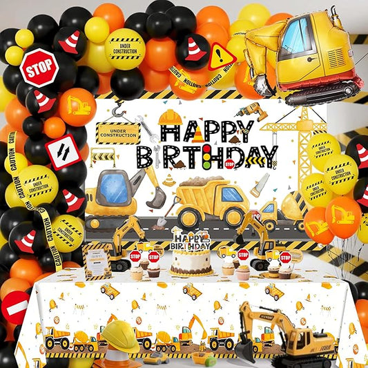 Construction Birthday Party Supplies Excavator Birthday Decorations