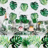 171 Pcs Hawaiian Luau Party Supplies Tropical Palm Leaves Tableware
