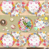 Happy Easter Plates and Napkins, 72PCS Colorful Easter Party