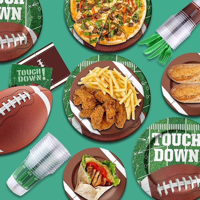 173PCS Football Party Supplies Kit for 24 Guests - Football Birthday