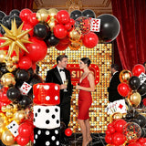 104pcs Casino Party Decorations Balloon Garland Arch Kit with 3