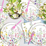 96Pcs Wildflower Plates and Napkins Spring Party Decorations Floral