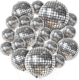 KatchOn, Silver Disco Ball Balloons - 32 Inch, Pack of 20 | Shiny