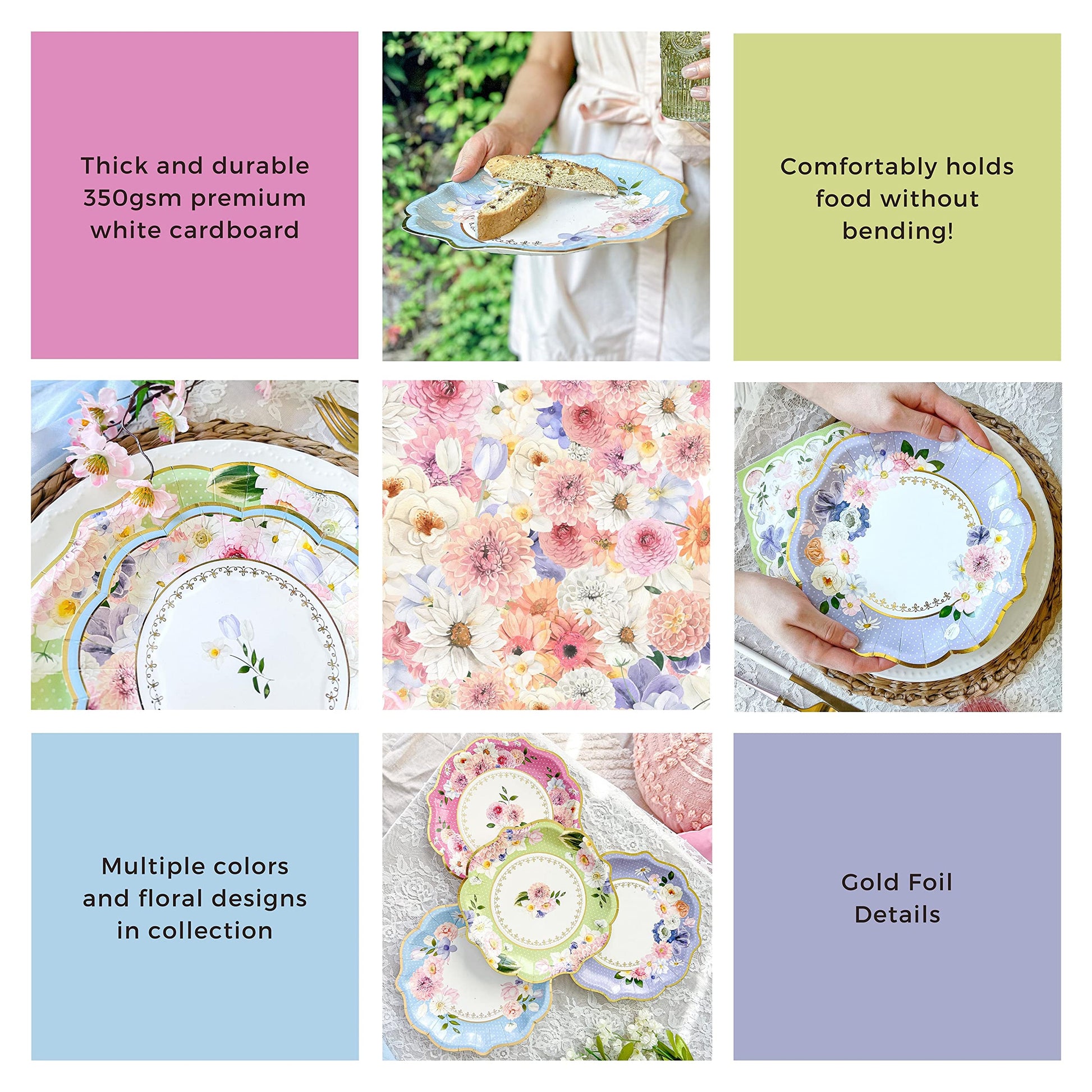 Kate Aspen Tea Party Decorations, Colorful Pastel Plates And Napkins