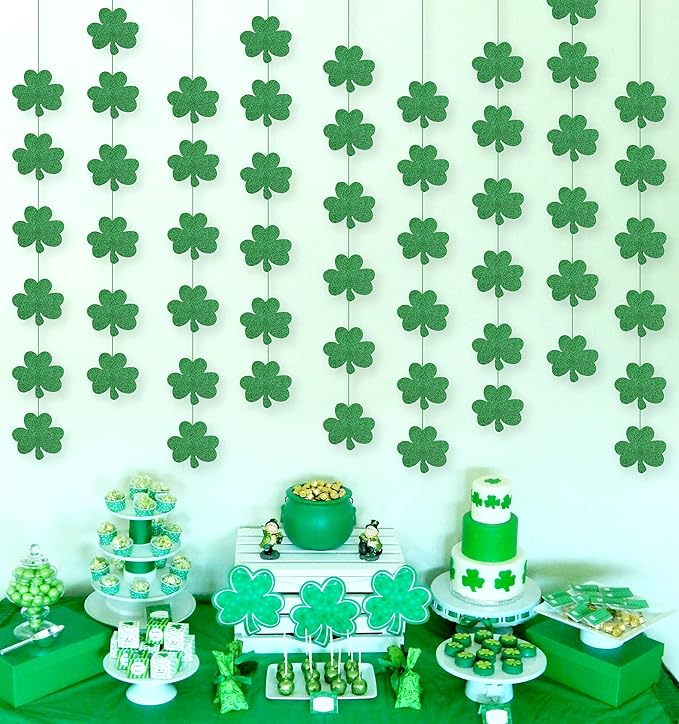 12PCS St Patrick's Day Shamrock Decorations Lucky One Birthday