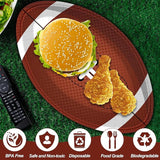 100 PCS Football Party Decorations Large Shape Plates Touch Down