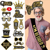 Happy Retirement Party Decorations supplies 80pack black gold party
