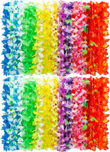 100pcs Luau Party Decorations, Silk Hawaiian Leis Tropical Flower
