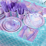 195Pcs Mermaid Birthday Party Decorations with Happy Birthday Banner
