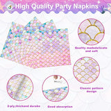 120 Pieces Mermaid Scale Birthday Party Tableware Set Includes