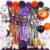 Purple Black Orange Party Decorations Set Halloween Decorations Kit