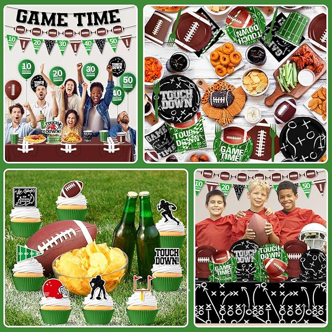 Football Party Decorations Serve 24 189Pcs Football Party Supplies