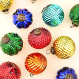 IndianShelf 6 Colorful Christmas Balls - Glass Tree Ornaments -