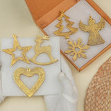 IndianShelf 12 Piece Golden Aluminum Christmas Tree Hanging Ornaments